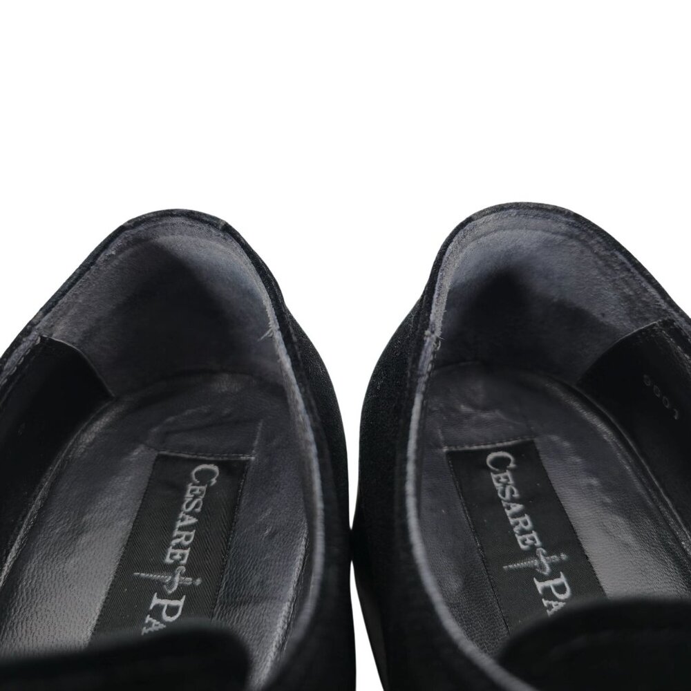 Cesare Paciotti Italy Mens 10 Dress Shoes Black Suede Leather Square-toe Derby - Picture 9 of 13